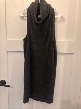 silence + noise Sleeveless Cowl Neck Knit Dress - Charcoal